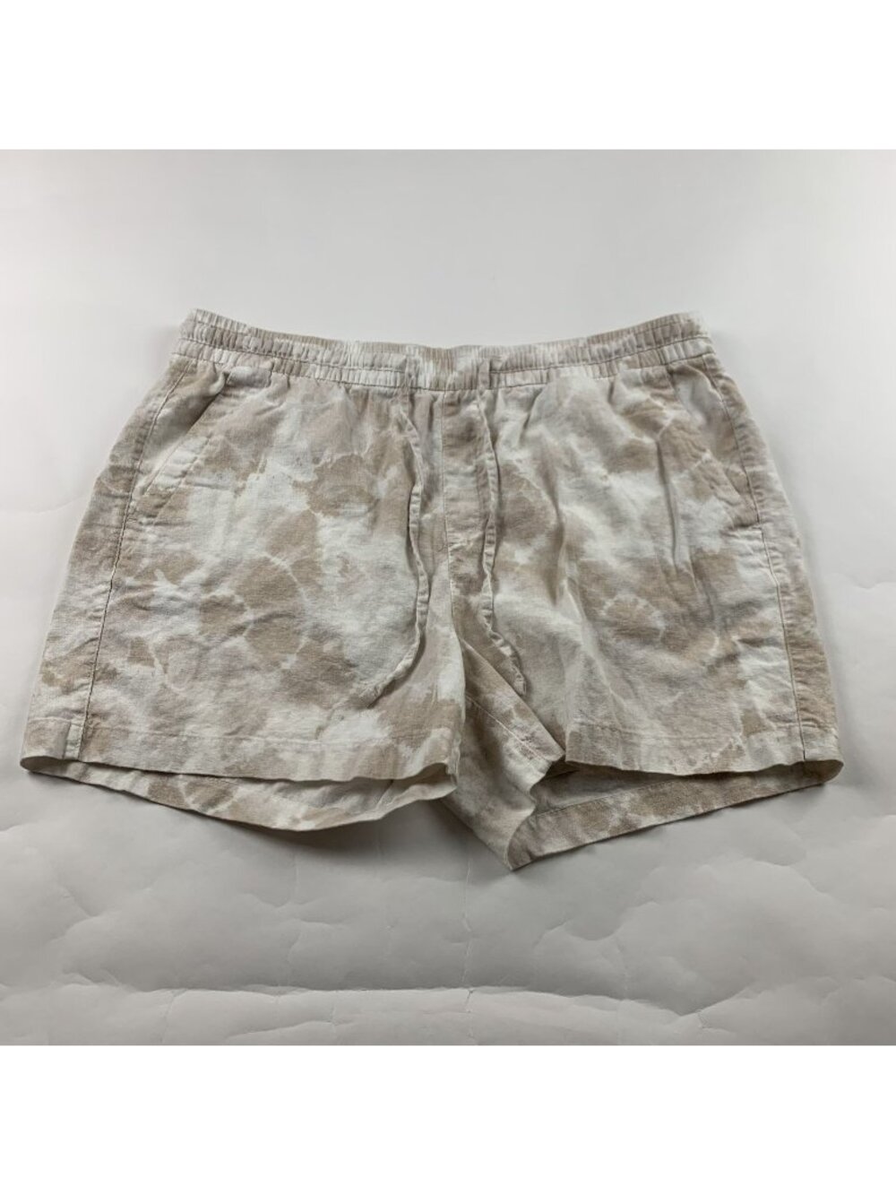 Old Navy Natural Tie Dye Linen Blend Pull On Shorts L